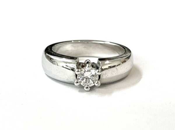 Solitair ring Witgoud met Diamant