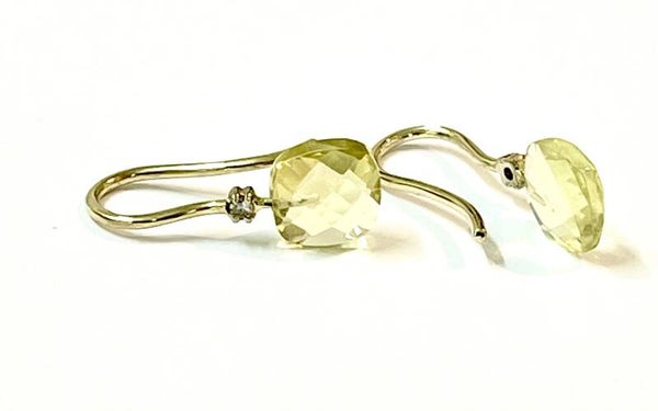 Huggs Hollandse haken  met Lemon Quartz en Diamond
