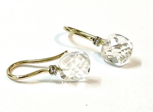 Huggs Hollandse haken  met White Quartz en Diamond