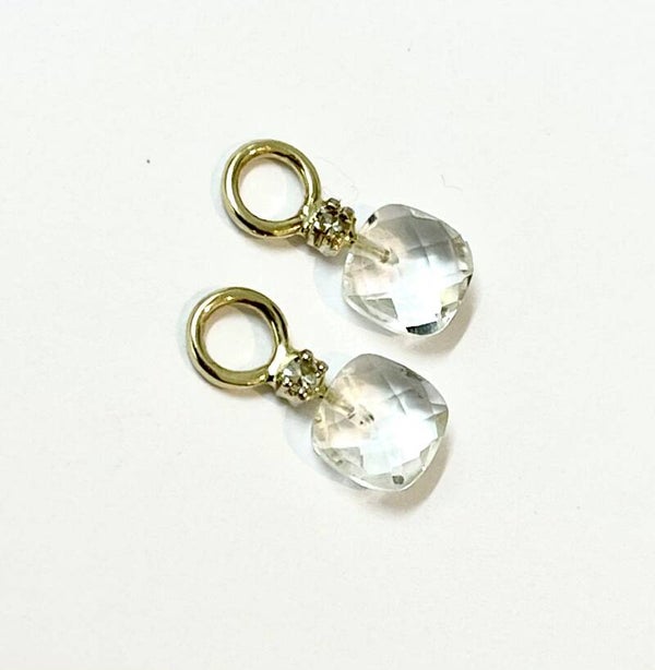 Huggs Creool hanger met Smokey Quartz en Diamond