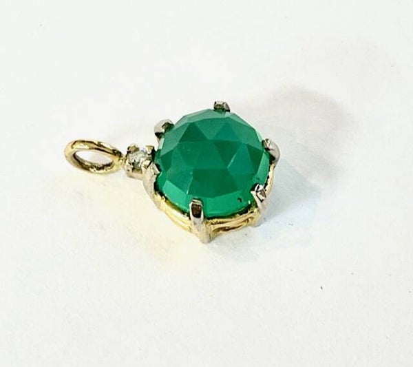 Groene onyx hanger met Diamant