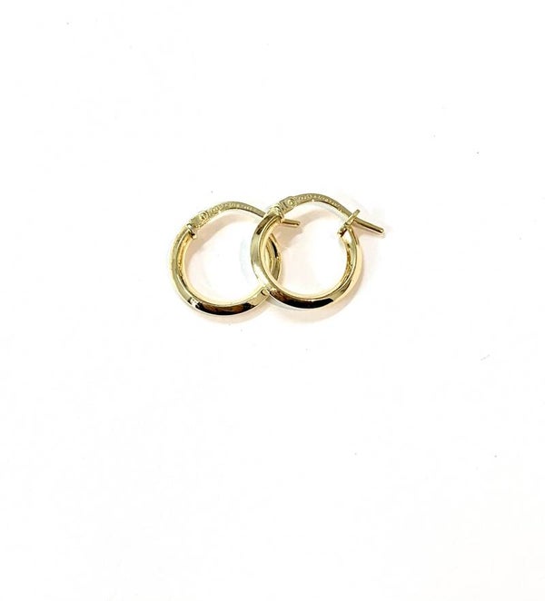 Geelgouden edge creolen met Zilveren binnenkern XS