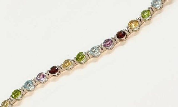 Colors Zilveren Armband Amethyst, Garnet, Citrine, Peridot en Topaz
