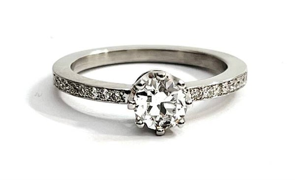 Solitair Witgoud met Diamonds