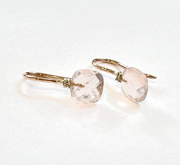 Huggs Hollandse haken Roségoud  met Rose Quartz en Diamond