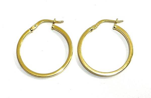 Geelgouden Vierkante creolen met Zilveren binnenkern M