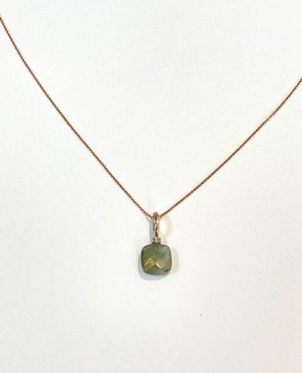 Huggs Hanger Roségoud met Labradorite en Diamond