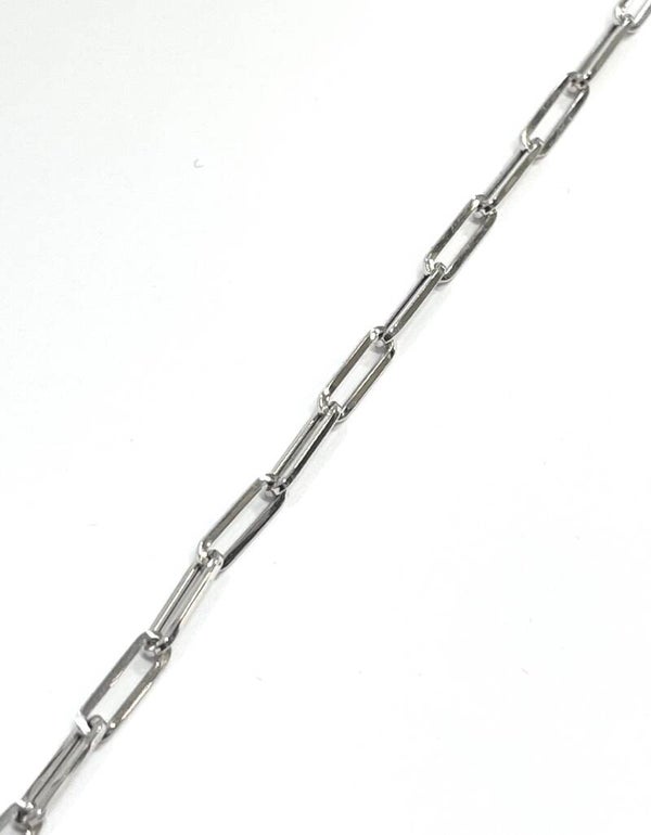 Witgouden Paperclip armband