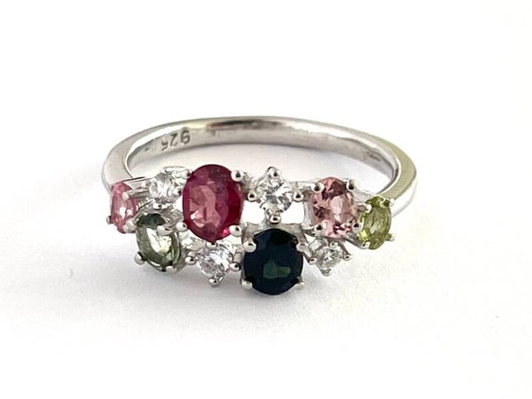 Zilveren ring met Tourmaline en Zirconia