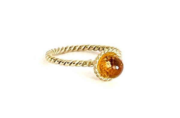 Rosita’s Mix Ring Geelgoud met Citrine Sphere