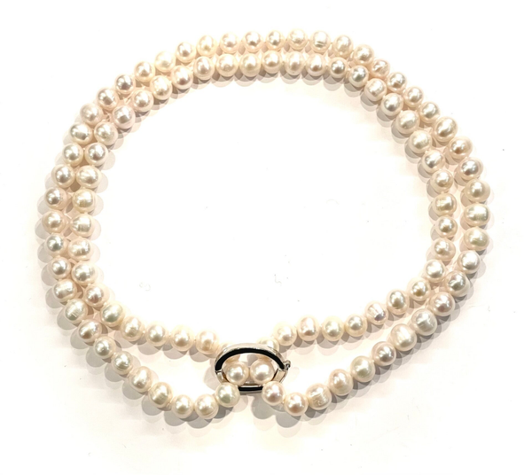 Parel collier met collier clip