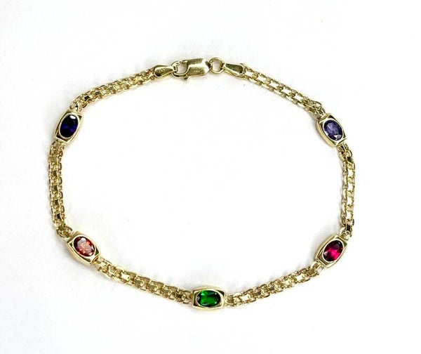Geelgouden Multicolor Armband