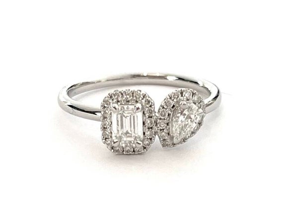 Witgouden ‘toi te moi’ ring met Diamonds
