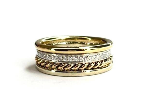 La Vie ring Tri-Color met Diamant.