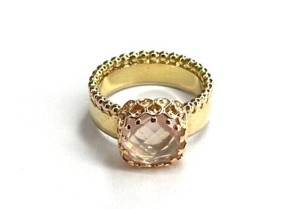 Joy ring Tricolor met Rosequartz
