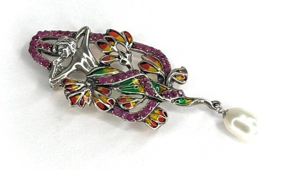Broche Zilver met Gemstones