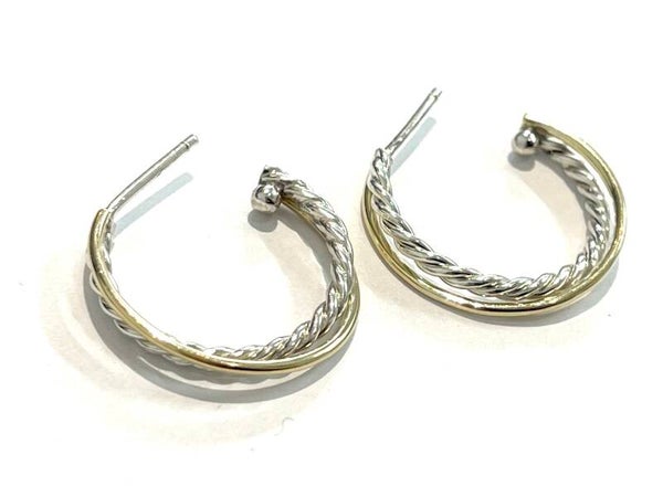 Creolen Zilver met Geelgoud