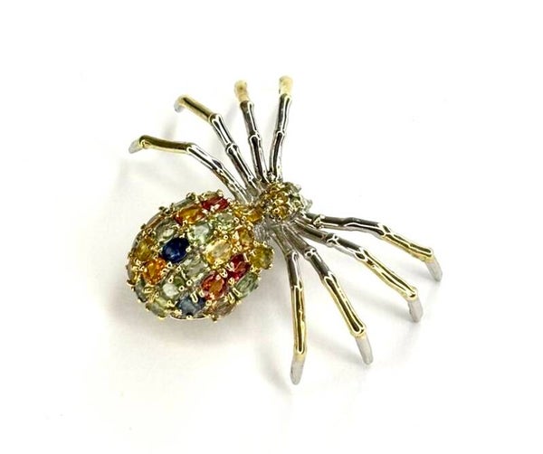 Broche spin zilver met Saphire