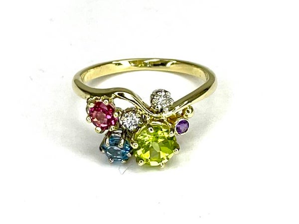 Multicolor ring Geelgoud en Witgoud