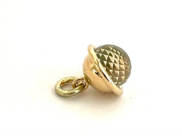 Geelgouden Sphere hanger met Prasiolite