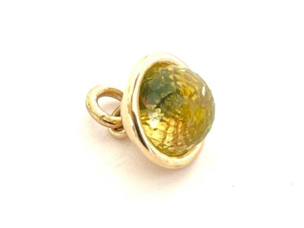 Geelgouden Sphere hanger met Lemonquartz