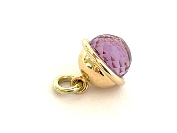 Geelgouden Sphere hanger met Amethyst