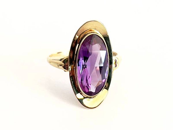 Vintage Geelgouden ring met Alexandrite