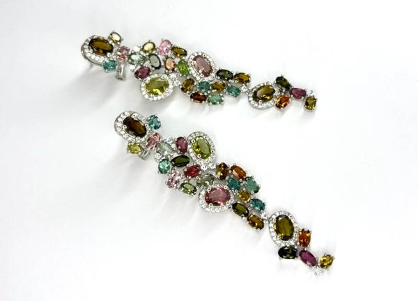 Zilveren Multicolor oorbellen