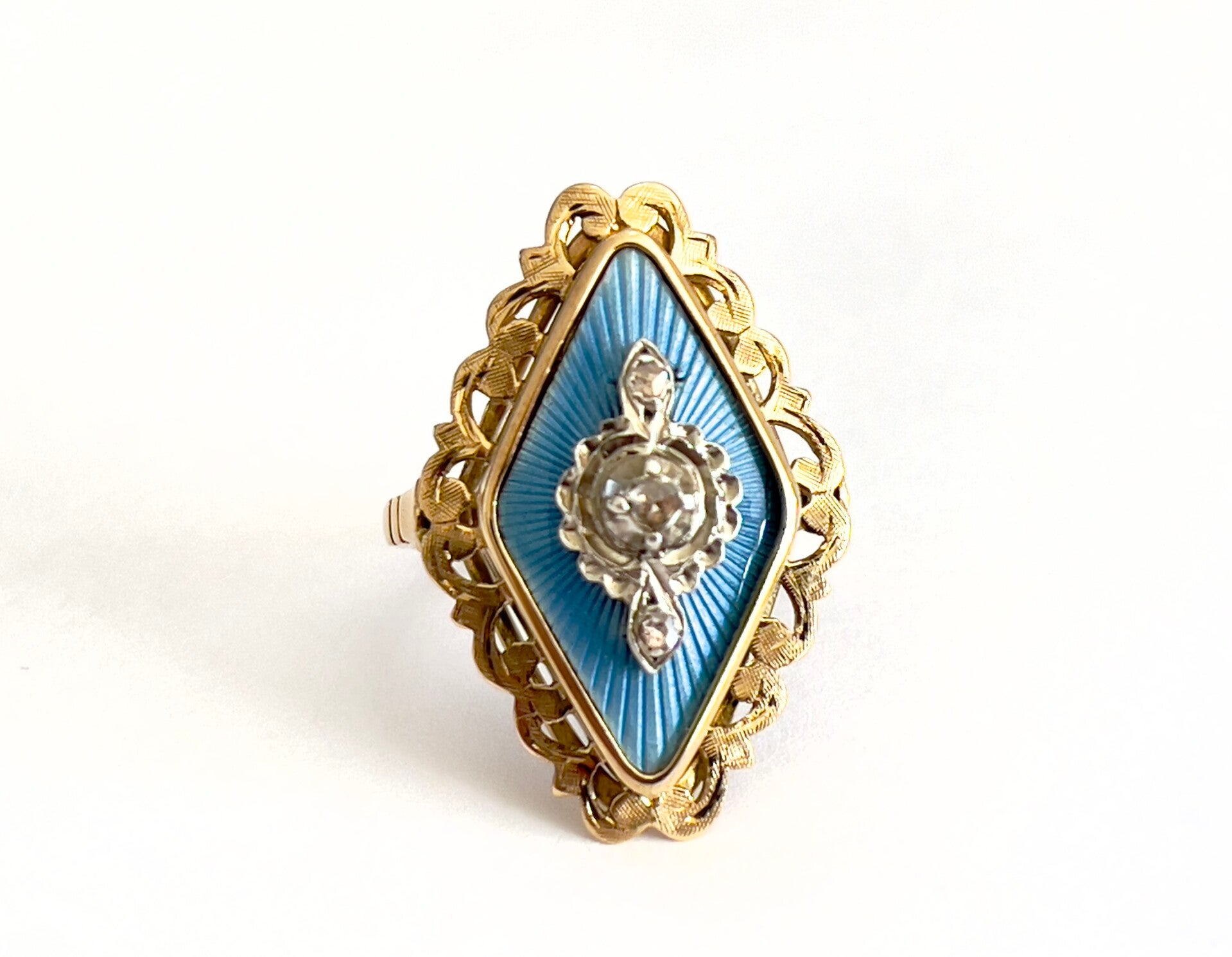 Vintage Geelgouden ring met Diamant