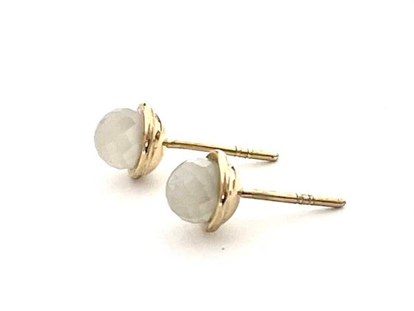 Geelgouden Sphere oorbellen met Moonstone