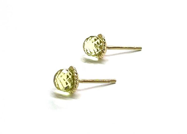 Geelgouden Sphere oorbellen met Lemonquartz