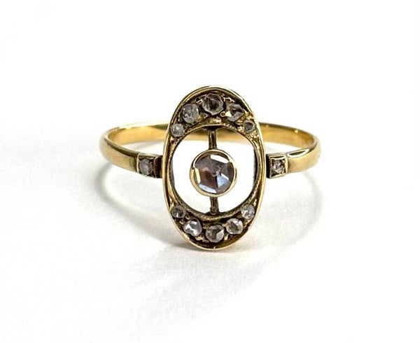 Vintage Geelgouden ring met Diamant