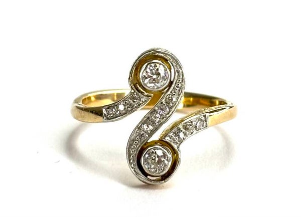 Vintage Geelgouden ring met Diamant