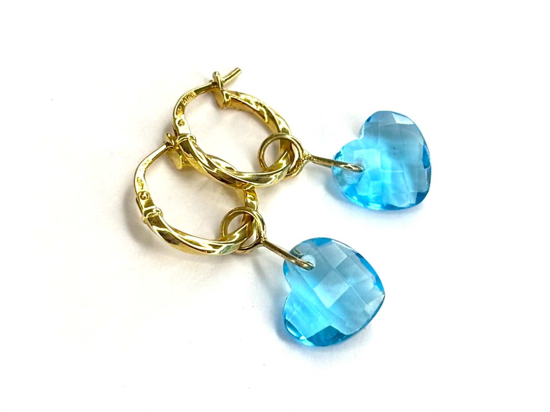 Heart drops Creool hangers met Blue Quartz