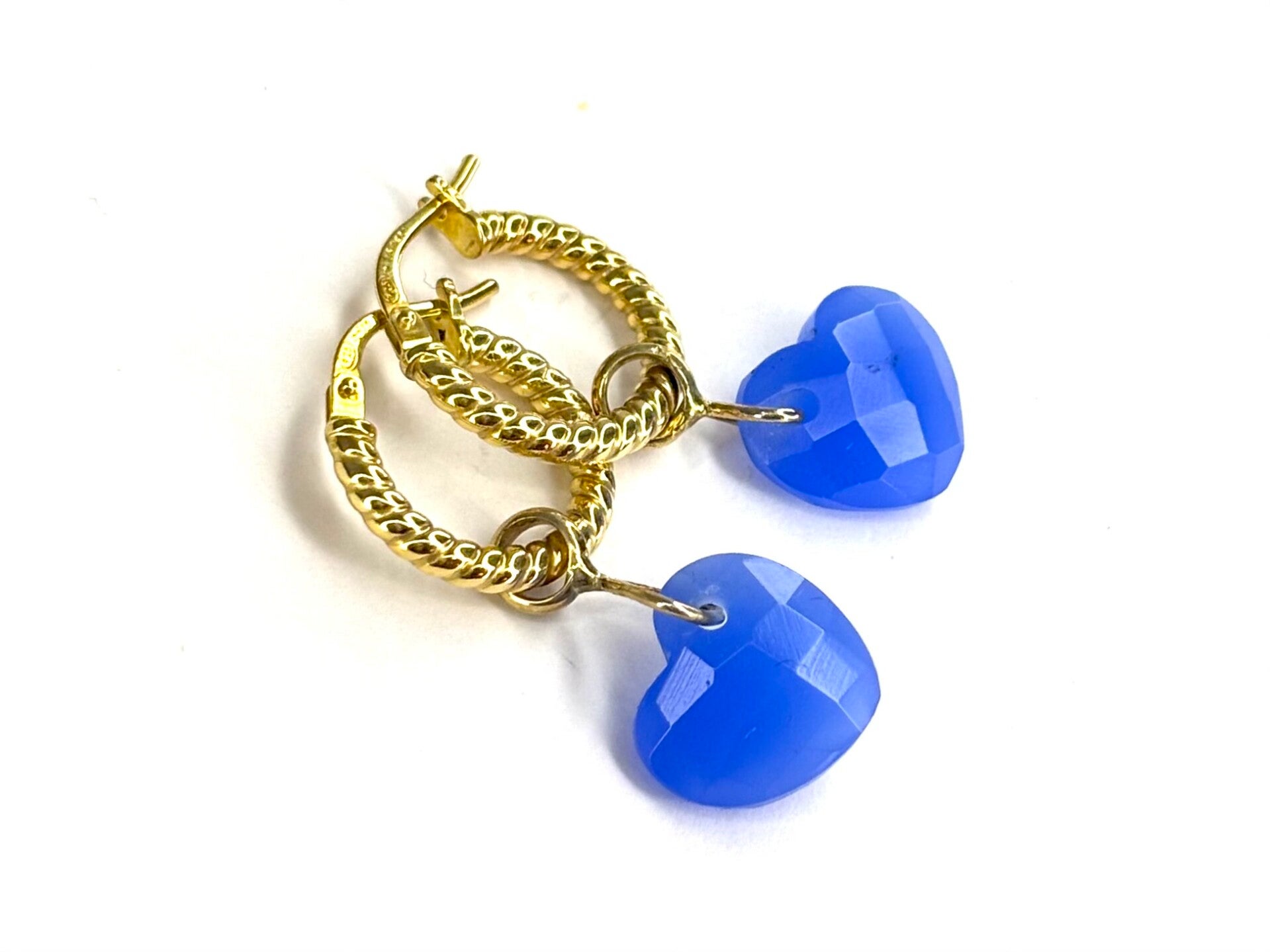 Heart drops Creool hangers met Lavender Quartz