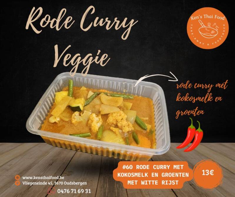 Rode curry veggie