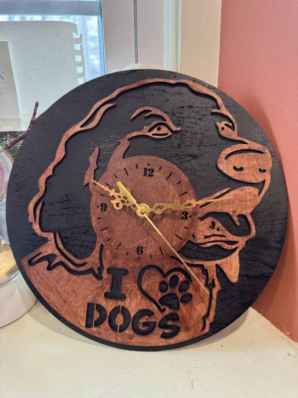 I Love Dogs Clock