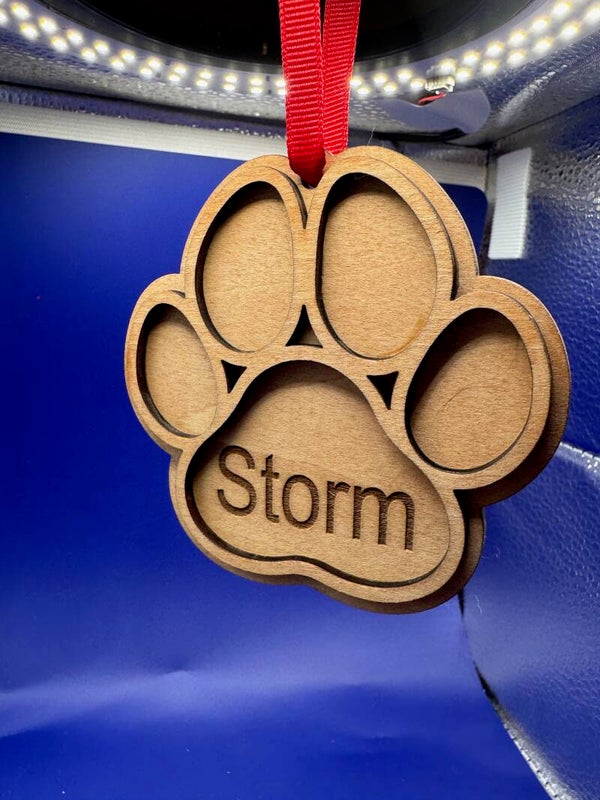 Personalized Paw Print Ornament