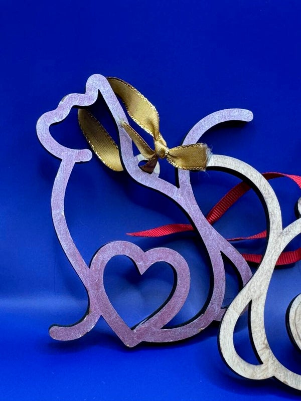 Cat or Dog heart ornament