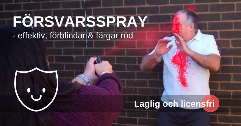 pepparspray olaglig att inneha och använda utan särskild licens.