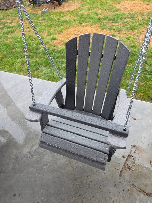 AMISH MADE ADIRONDACK SINGLE CHILD'S SWING GREY