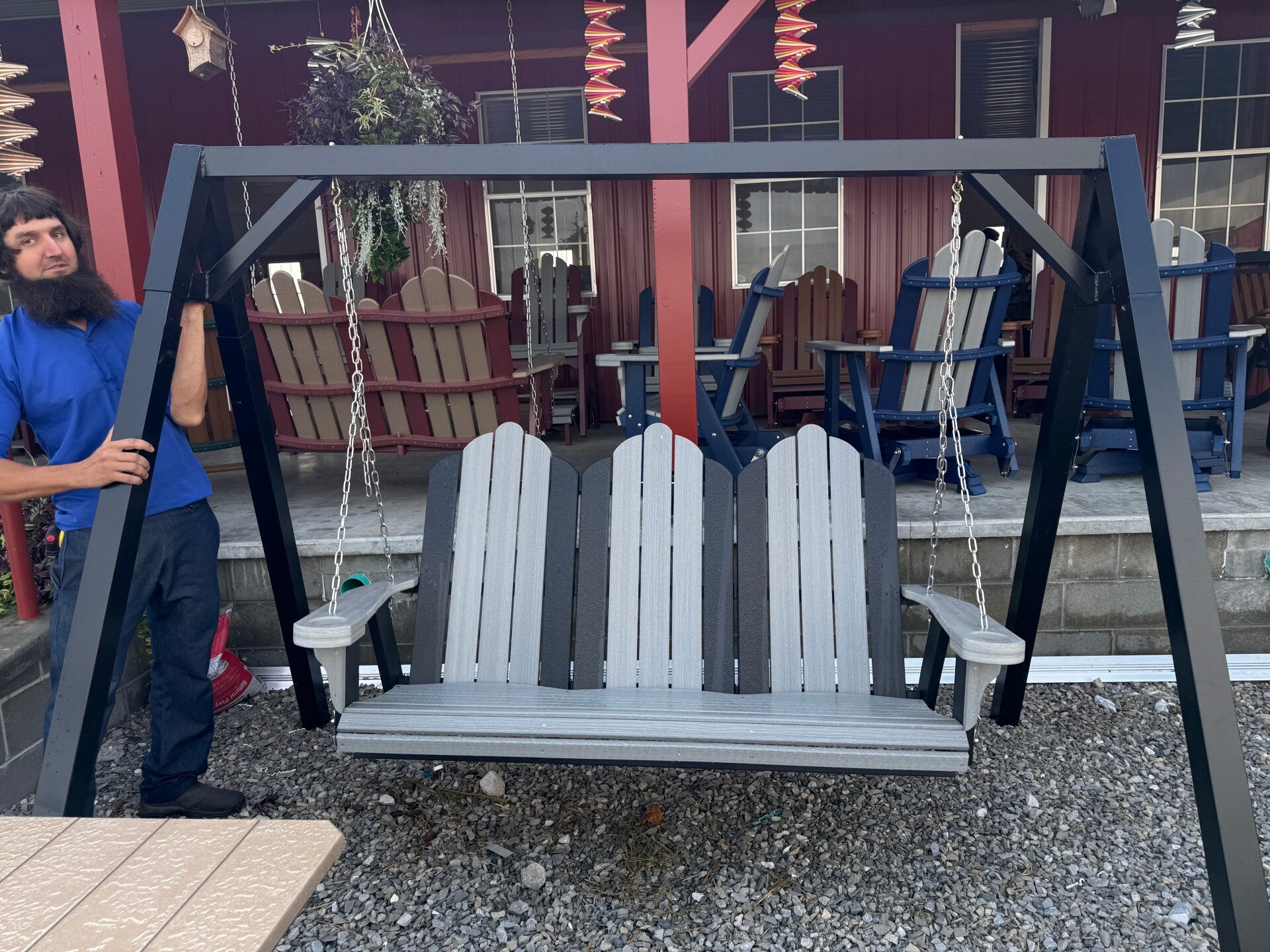 Amish Made Triple Swing with Aluminum A Frame