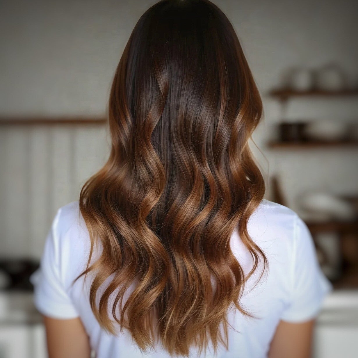 Balayage lumière naturel réalisé par coloriste à domicile en Gironde