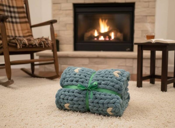 Teal with Grey hearts