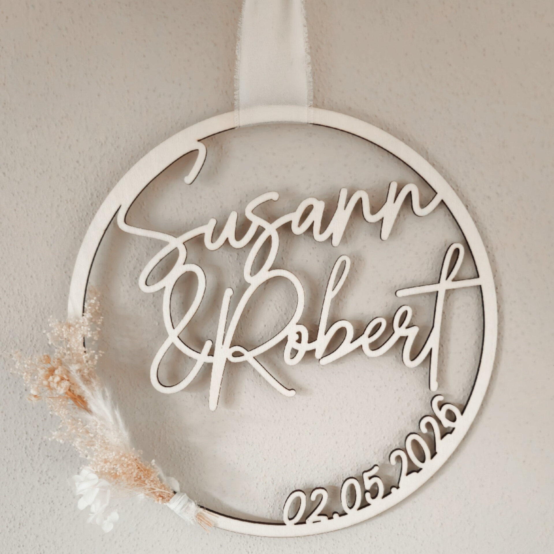 Personalisierter Hochzeitskranz mit Namen & Datum
