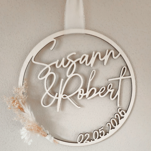 Personalisierter Hochzeitskranz mit Namen & Datum