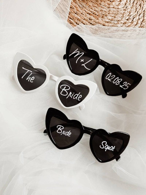 Personalisierte Party-Sonnenbrillen – Hochzeit, JGA & Fotobox Accessoires – Brillen für Braut & Gäste