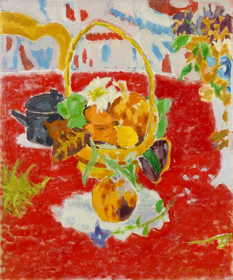 Jules Cavaillès - Corbeille de fruits - painting