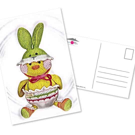 Coco * The Little Chick with Bunny Hat * Postcard (1)