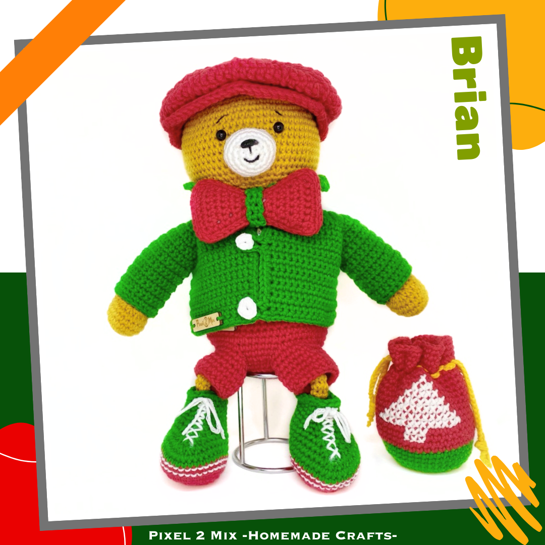 Brian - The Gatsby (1920s) Christmas Bear - PDF Crochet Pattern